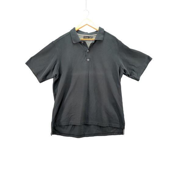 Mens Walter Hagen XI Golf Short Sleeve Polo Shirt Size L Black Made in Peru - Picture 1 of 10